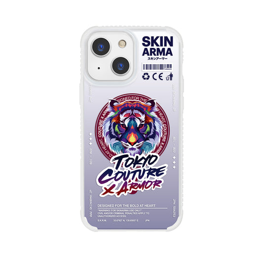 iPhone 13 Kılıf Skinarma M-Safe Şarj Özellikli Kaplan Desenli Airbag Tasarımlı Tasu Kılıf