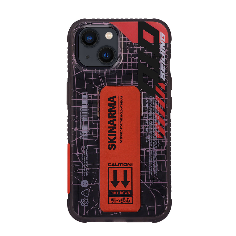 iPhone 13 Kılıf Skinarma Şeffaf Desenli Standlı Ryoiki Kılıf