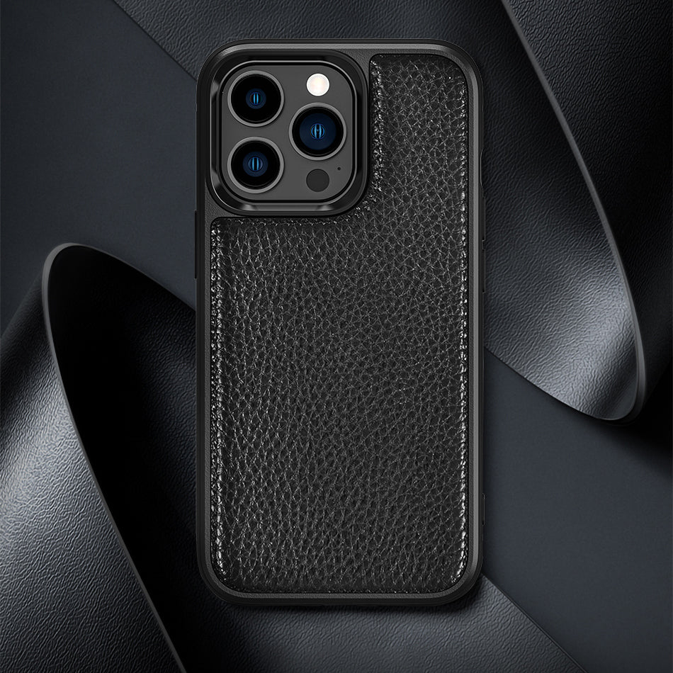 iPhone 13 Kılıf Wiwu Genuine Leather Plastic Calfskin Orjinal Deri Kılıf