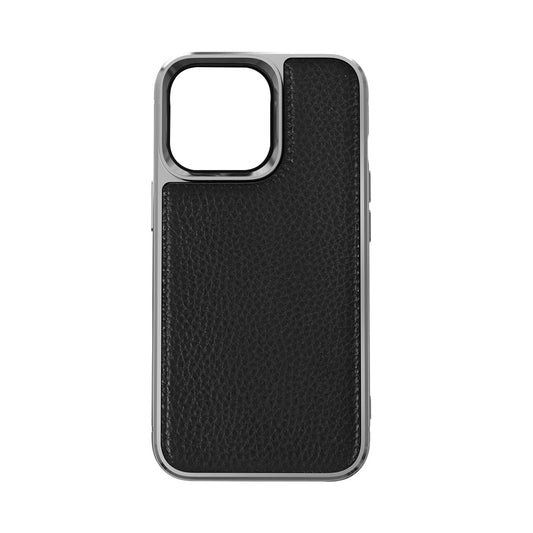 iPhone 13 Kılıf Wiwu Genuine Leather Silver Calfskin Orjinal Deri Kılıf