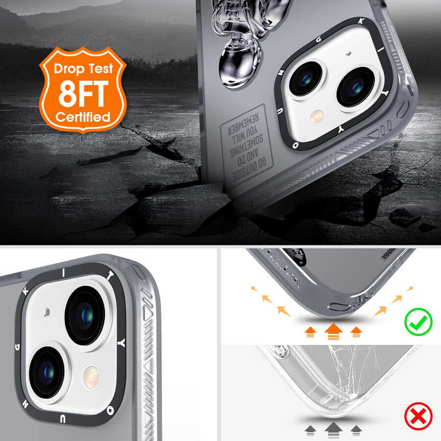 Apple iPhone 13 Kılıf YoungKit Klasik Serisi Kapak IP001 Space Ape