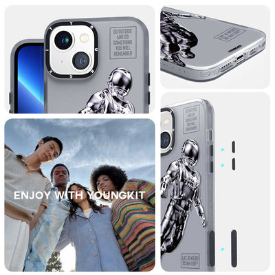 Apple iPhone 13 Kılıf YoungKit Klasik Serisi Kapak IP001 Space Ape