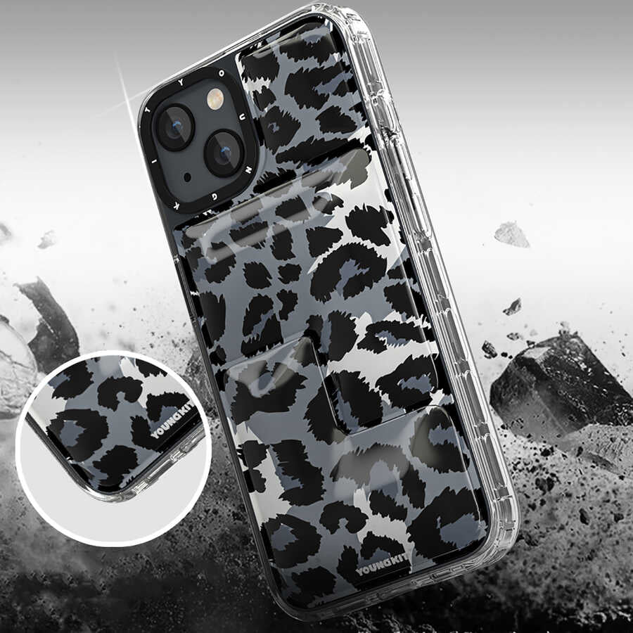 Apple iPhone 13 Kılıf YoungKit Leopard Article Serisi Kapak Pembe