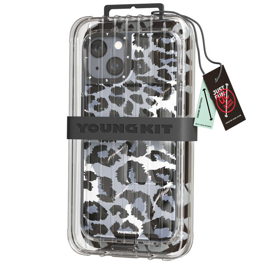 Apple iPhone 13 Kılıf YoungKit Leopard Article Serisi Kapak Mavi