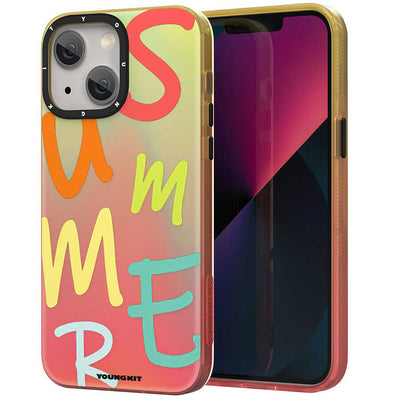 Apple iPhone 13 Kılıf YoungKit Summer Serisi Kapak Turuncu
