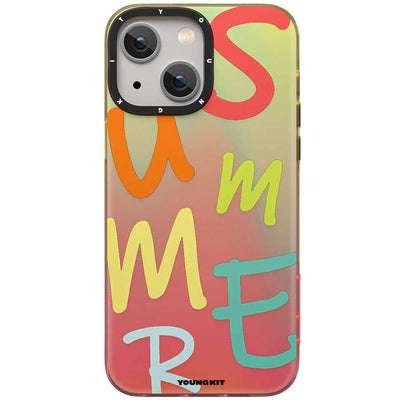 Apple iPhone 13 Kılıf YoungKit Summer Serisi Kapak Turuncu
