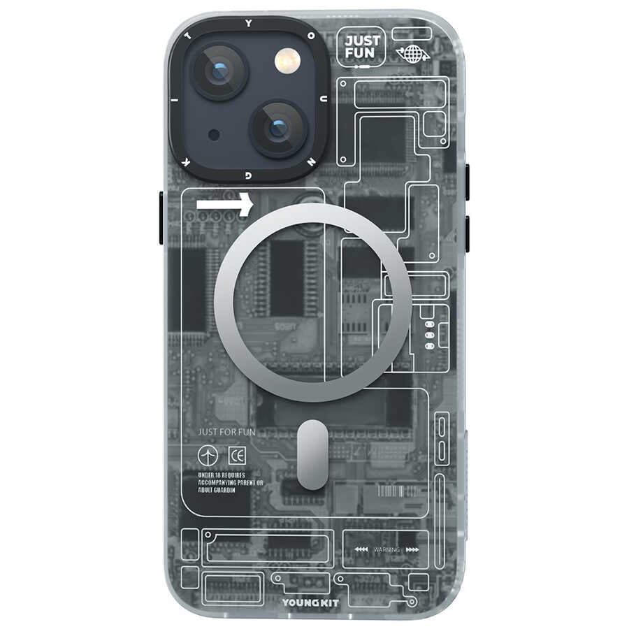 Apple iPhone 13 Kılıf YoungKit Technology Serisi Kapak Mavi