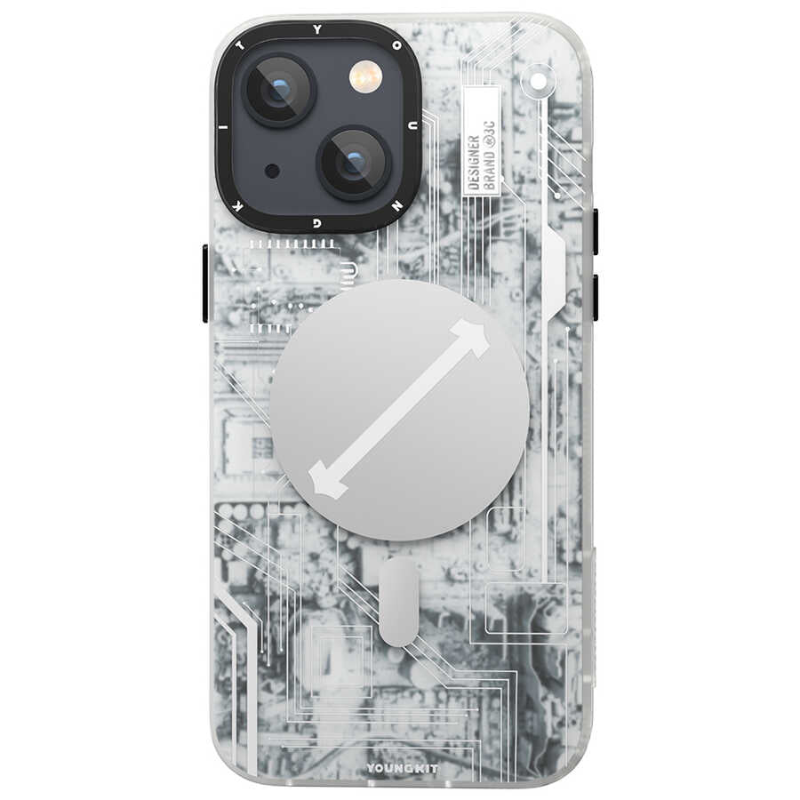 Apple iPhone 13 Kılıf YoungKit Technology Serisi Kapak Beyaz