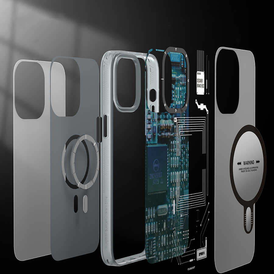 Apple iPhone 13 Kılıf YoungKit Technology Serisi Kapak Beyaz