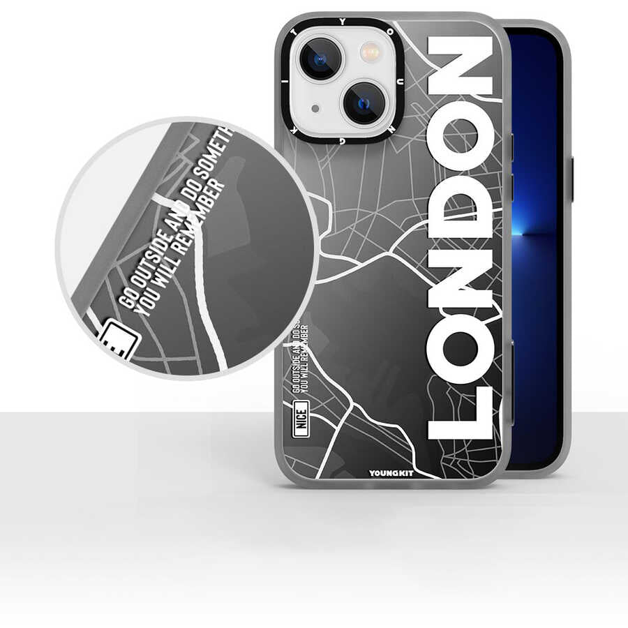 Apple iPhone 13 Kılıf YoungKit World Trip Serisi Kapak New York