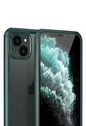 Apple iPhone 13 Kılıf Zore Dor Silikon Temperli Cam Kapak