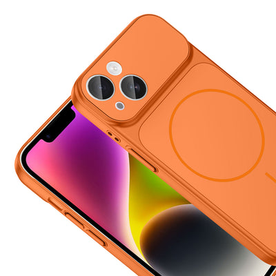 Apple iPhone 13 Kılıf Zore M-Safe Şarj Özellikli Kamera Korumalı Formen Kapak Mavi