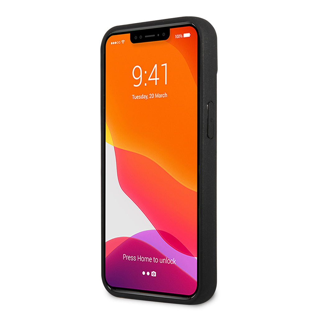 iPhone 13 Mini Kılıf Ferrari Orjinal Lisanlı Klasik Metal Logolu Karbon Dizayn Kılıf