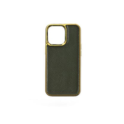 iPhone 13 Mini Kılıf Wiwu Genuine Leather Gold Calfskin Orjinal Deri Kılıf