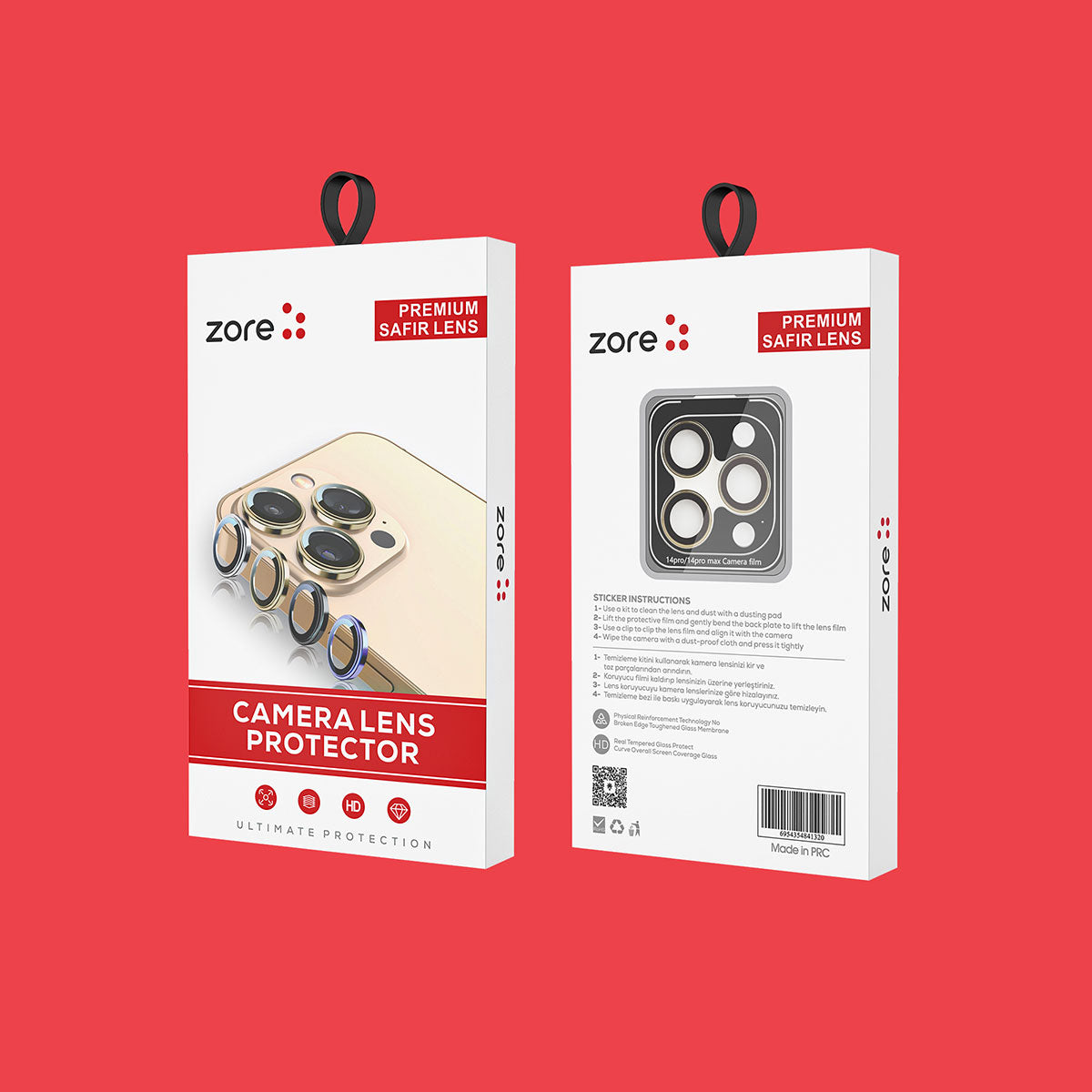 Apple iPhone 13 Mini Zore CL-12 Premium Safir Parmak İzi Bırakmayan Anti-Reflective Kamera Lens Koruyucu Mavi