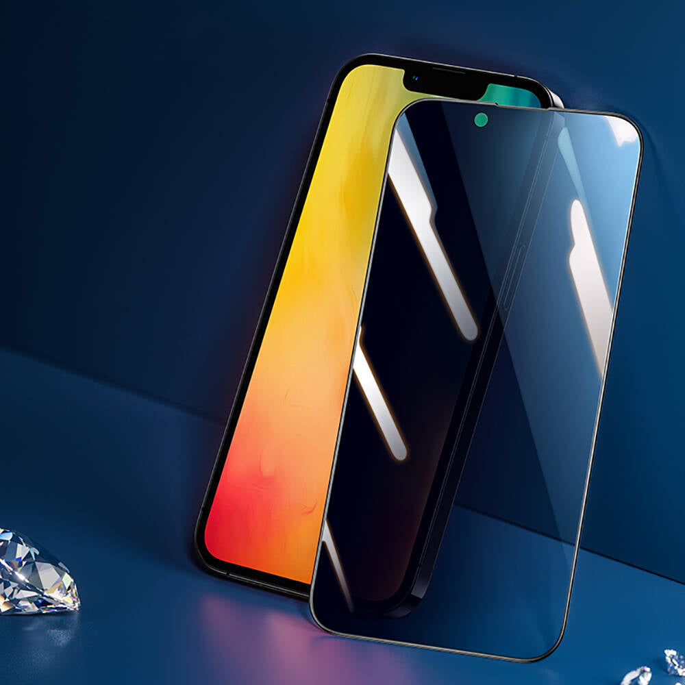 Apple iPhone 13 Pro Hidrofobik Ve Oleofobik Özellikli Benks Privacy Air Shield Ekran Koruyucu 10'lu Paket Şeffaf