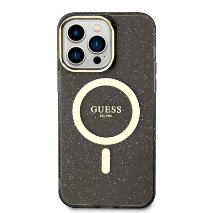 iPhone 13 Pro Kılıf GUESS M-safe Şarj Özellikli Glitter Kılıf
