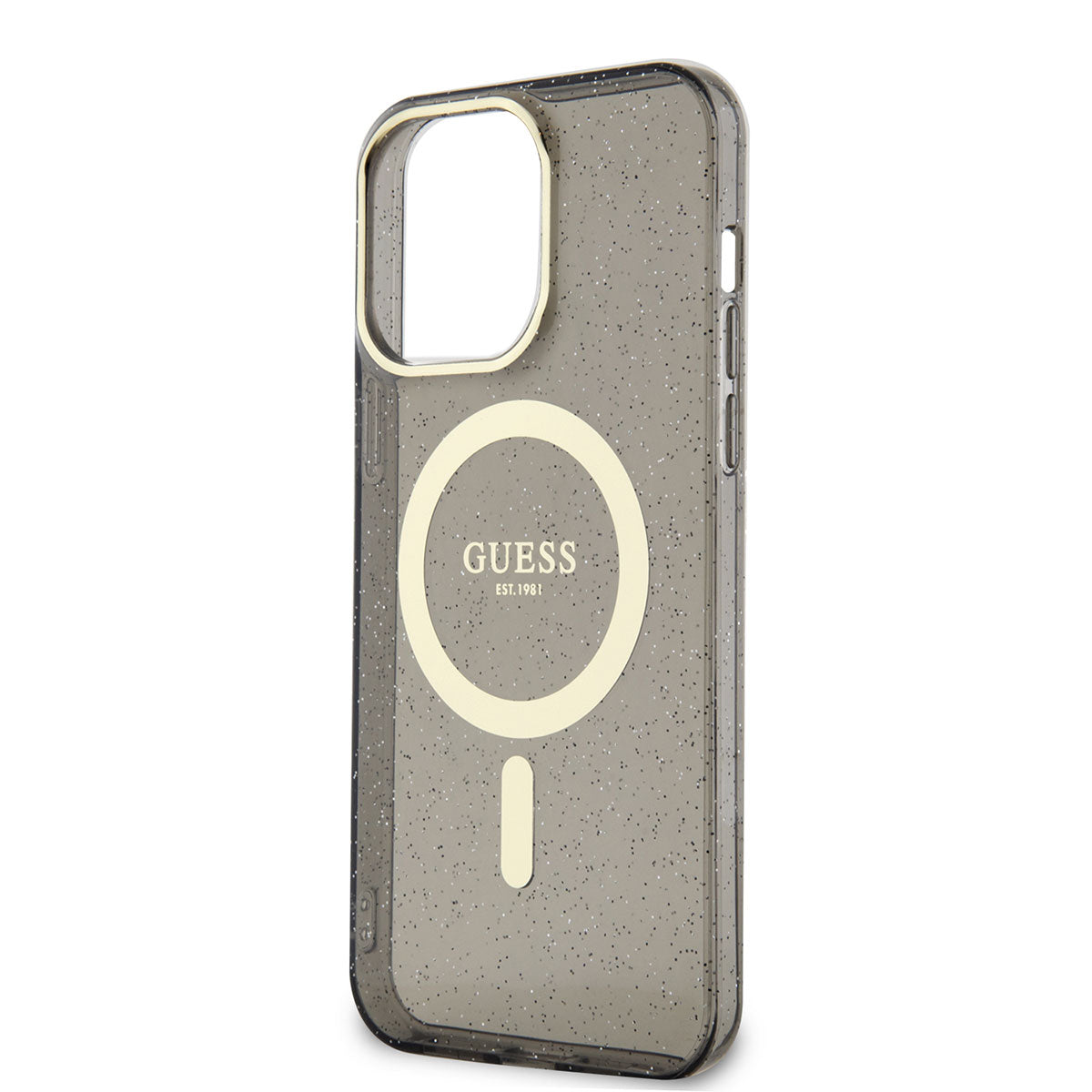 Apple iPhone 13 Pro Kılıf GUESS Magsafe Şarj Özellikli Glitter Kapak Mor