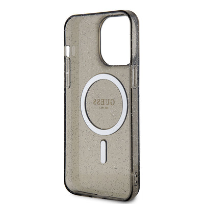 Apple iPhone 13 Pro Kılıf GUESS Magsafe Şarj Özellikli Glitter Kapak Mor