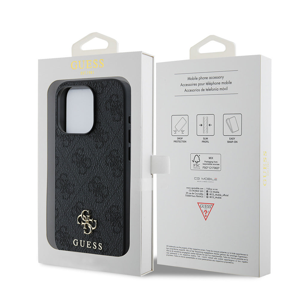 Apple iPhone 13 Pro Kılıf Guess Orjinal Lisanslı Magsafe Şarj Özellikli Small 4G Classic Kapak Kahverengi