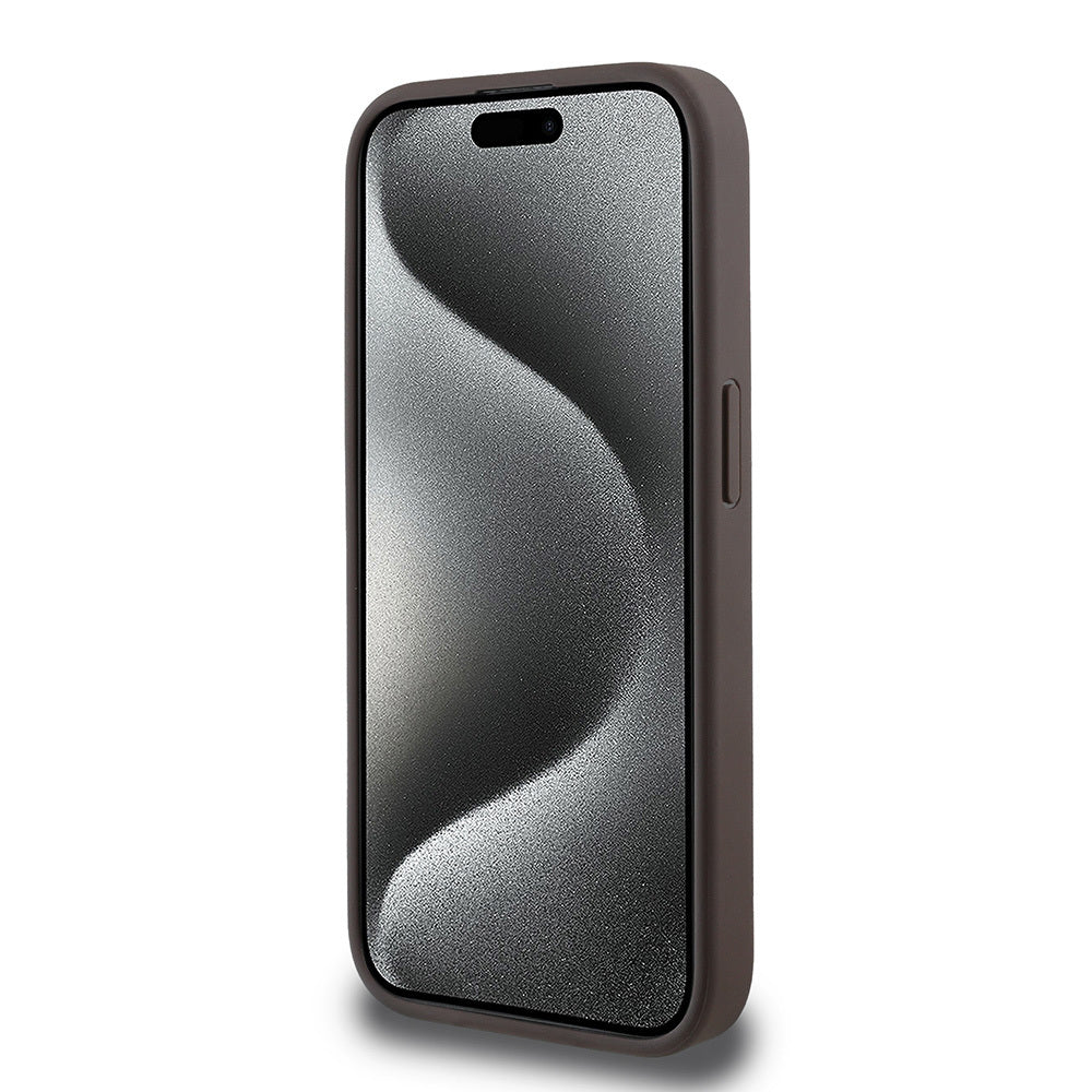 Apple iPhone 13 Pro Kılıf Guess Orjinal Lisanslı Magsafe Şarj Özellikli Small 4G Classic Kapak Kahverengi