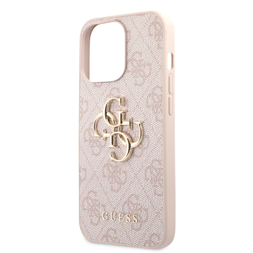 iPhone 13 Pro Kılıf Guess Orjinal Lisanslı PU Deri 4G Desenli Metal Büyük 4G ve Yazı Logolu Kılıf