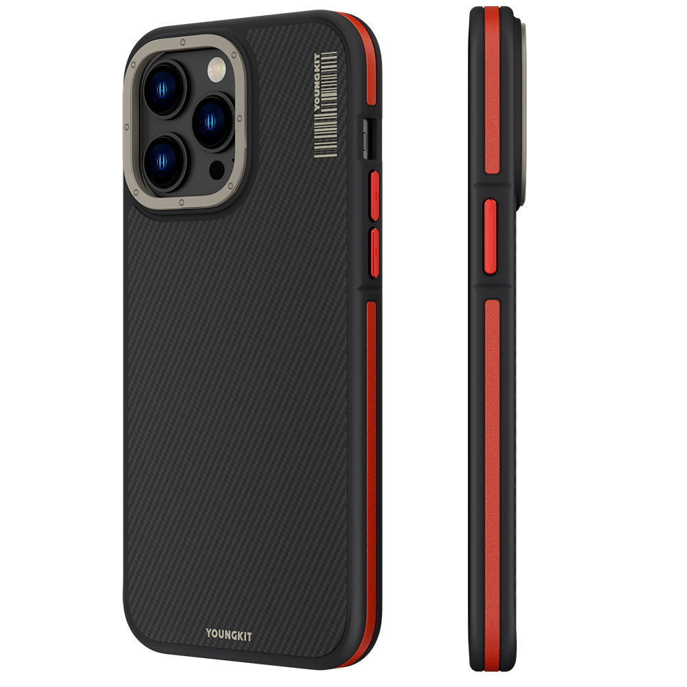 iPhone 13 Pro Kılıf M-safe Şarj Özellikli YoungKit 600D Kevlar Kılıf