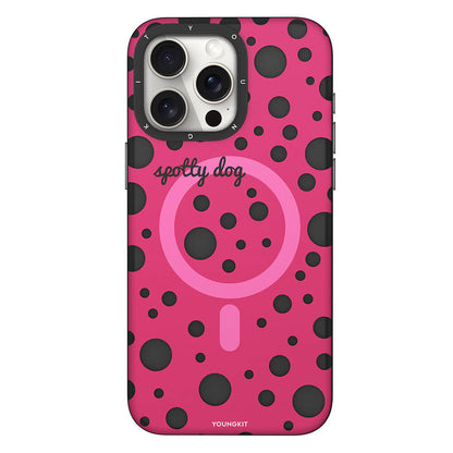 iPhone 13 Pro Kılıf M-safe Şarj Özellikli Polka Dot Desenli Youngkit Spots Serisi Kılıf