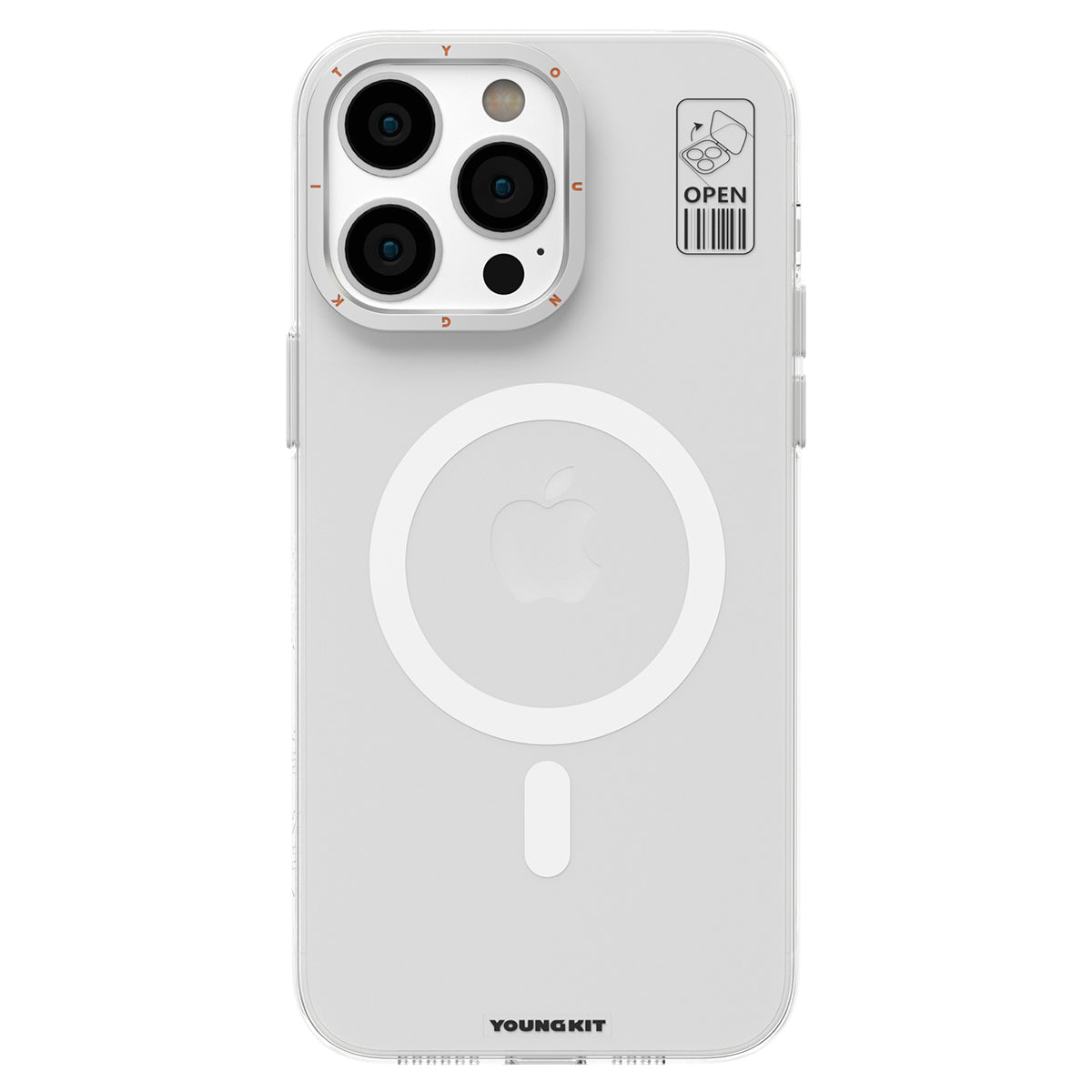 Apple iPhone 13 Pro Kılıf Magsafe Şarj Özellikli Standlı YoungKit Hermit Bracket Serisi Kapak Beyaz