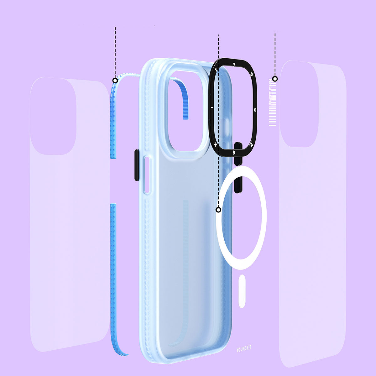 iPhone 13 Pro Kılıf M-safe Şarj Özellikli Youngkit Colored Sand Serisi Kılıf