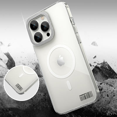 Apple iPhone 13 Pro Kılıf Magsafe Şarj Özellikli Youngkit Coloured Glaze Serisi Kapak Beyaz