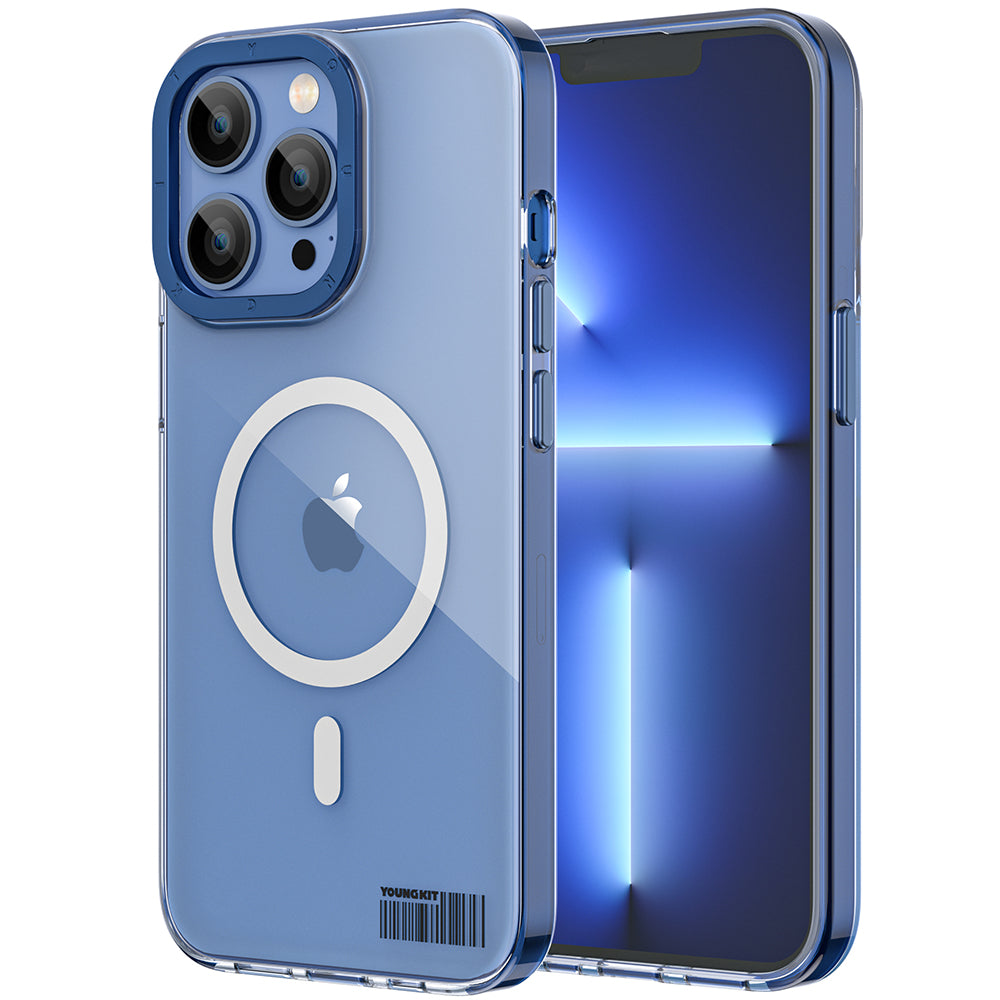 Apple iPhone 13 Pro Kılıf Magsafe Şarj Özellikli Youngkit Coloured Glaze Serisi Kapak Siyah