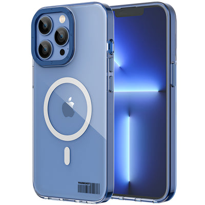Apple iPhone 13 Pro Kılıf Magsafe Şarj Özellikli Youngkit Coloured Glaze Serisi Kapak Siyah