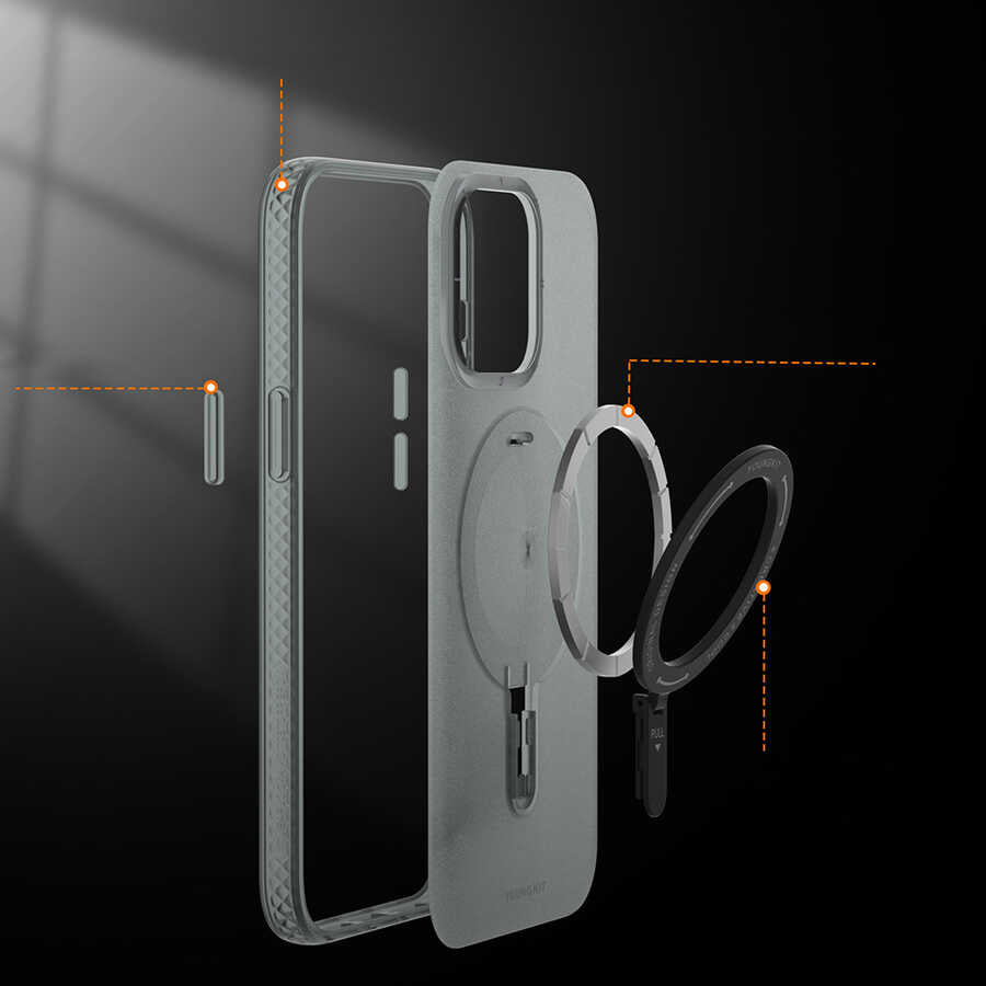 iPhone 13 Pro Kılıf M-safe Şarj Özellikli Youngkit Rock Serisi Kılıf