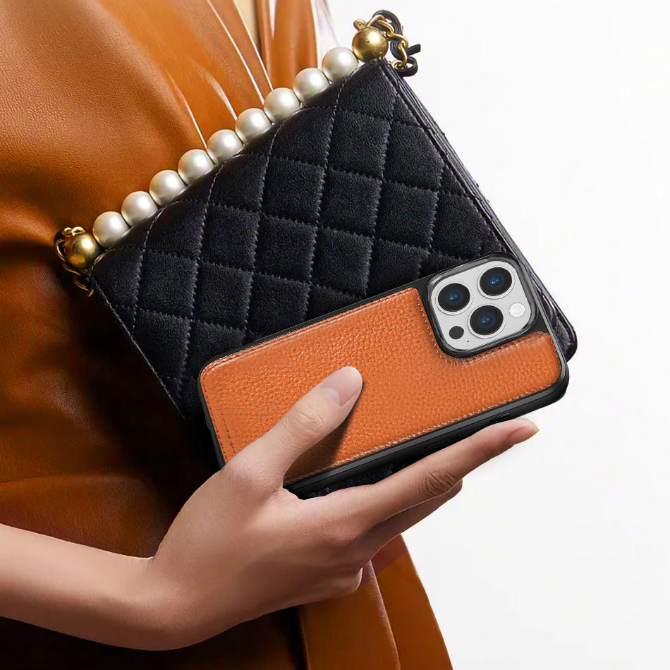 iPhone 13 Pro Kılıf Wiwu Genuine Leather Plastic Calfskin Orjinal Deri Kılıf