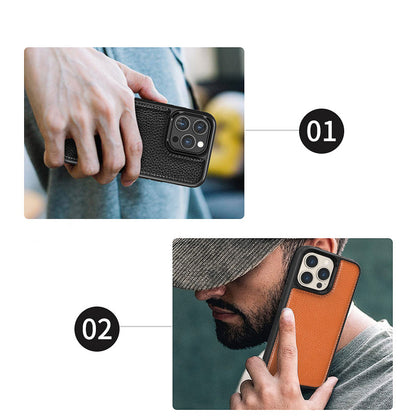 iPhone 13 Pro Kılıf Wiwu Genuine Leather Plastic Calfskin Orjinal Deri Kılıf