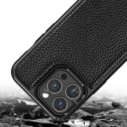 iPhone 13 Pro Kılıf Wiwu Genuine Leather Plastic Calfskin Orjinal Deri Kılıf