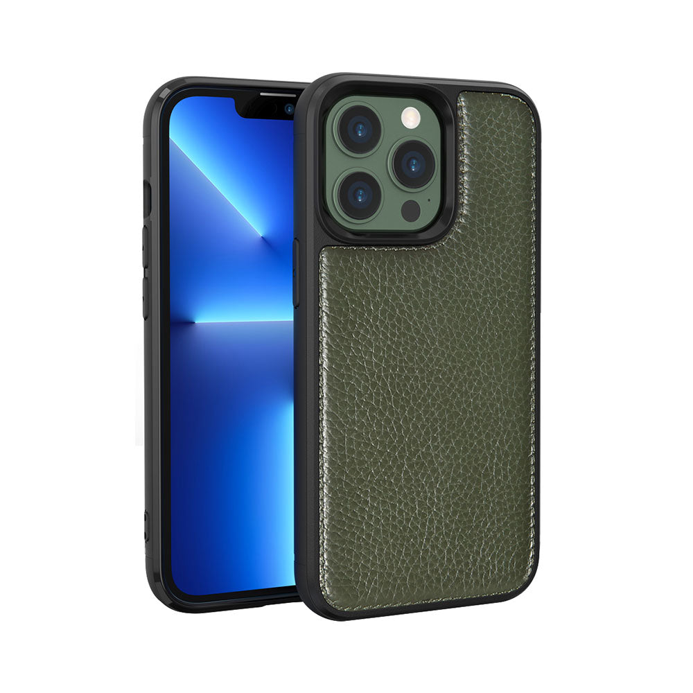 iPhone 13 Pro Kılıf Wiwu Genuine Leather Plastic Calfskin Orjinal Deri Kılıf