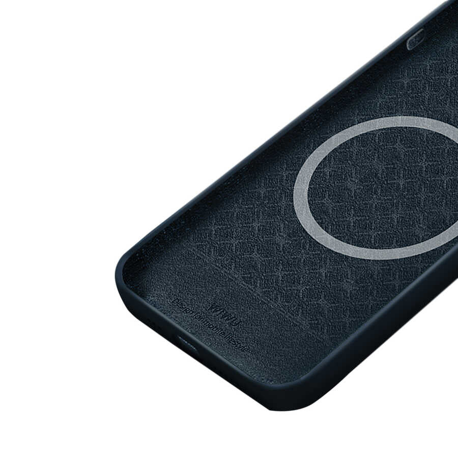 Apple iPhone 13 Pro Kılıf Wiwu Magsafe Magnetic Silikon Kapak Mavi