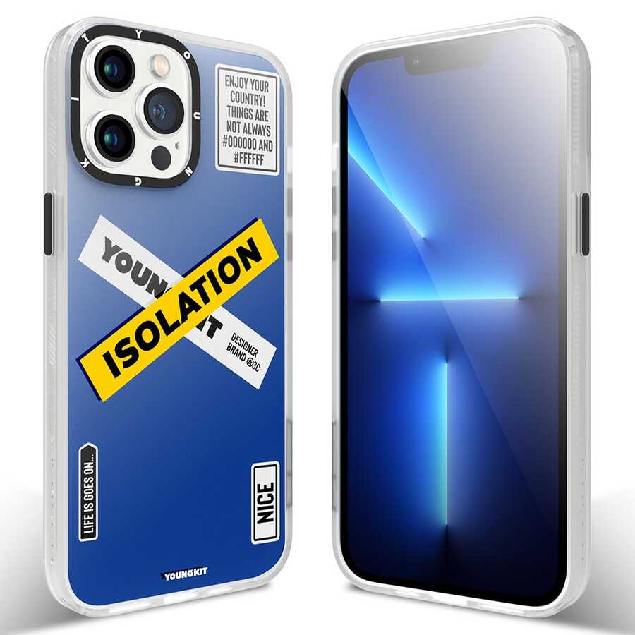 Apple iPhone 13 Pro Kılıf YoungKit Holiday Serisi Kapak Mavi