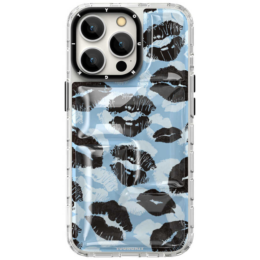 Apple iPhone 13 Pro Kılıf YoungKit Leopard Article Serisi Kapak Mavi