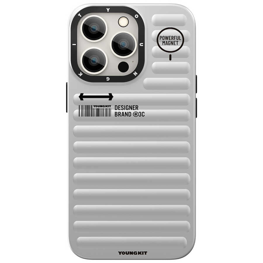 Apple iPhone 13 Pro Kılıf YoungKit Plain Coloured Serisi Kapak Gri