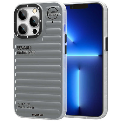 Apple iPhone 13 Pro Kılıf YoungKit Plain Coloured Serisi Kapak Gümüş