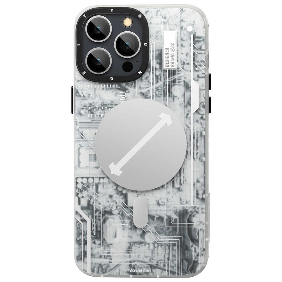 Apple iPhone 13 Pro Kılıf YoungKit Technology Serisi Kapak Beyaz