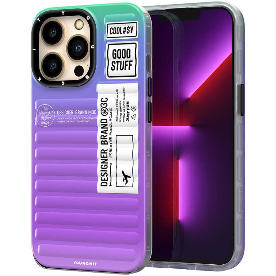 Apple iPhone 13 Pro Kılıf YoungKit The Secret Color Serisi Kapak Mor