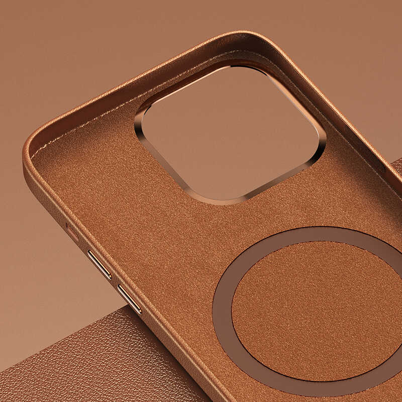 iPhone 13 Pro Max Kılıf Benks Magnetic Hakiki Deri Kılıf
