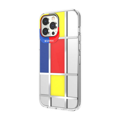 iPhone 13 Pro Max Kılıf Çift IMD Baskılı Lisanslı Switcheasy Artist Mondrian Kılıf
