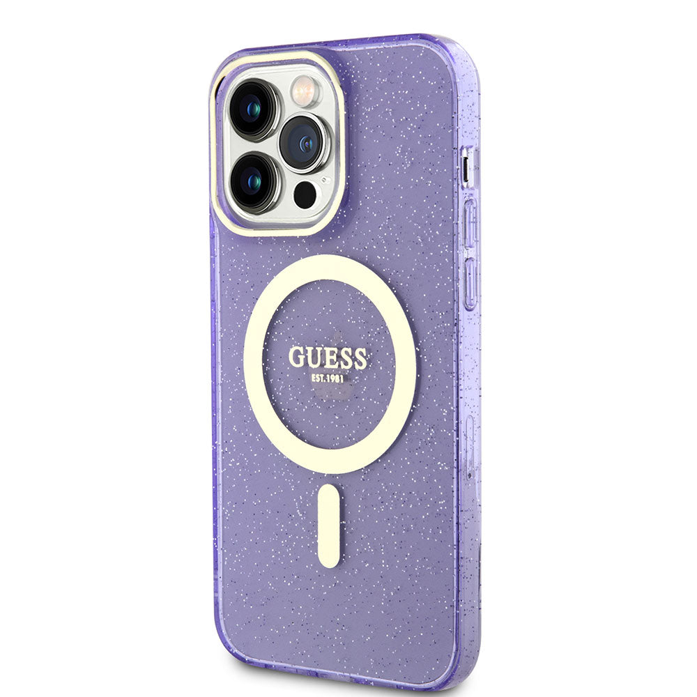 iPhone 13 Pro Max Kılıf GUESS M-safe Şarj Özellikli Glitter Kılıf