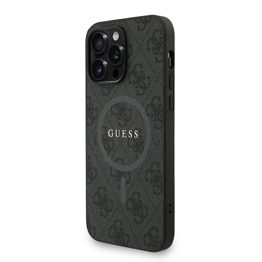 iPhone 13 Pro Max Kılıf Guess Orjinal Lisanslı M-safe Şarj Özellikli PU Deri Bilek Askı İpli Yazı Logolu Kılıf