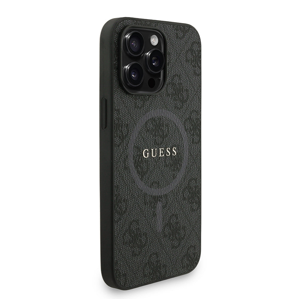 iPhone 13 Pro Max Kılıf Guess Orjinal Lisanslı M-safe Şarj Özellikli PU Deri Bilek Askı İpli Yazı Logolu Kılıf